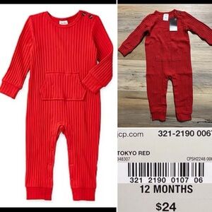*NWT* Okie Dokie - Baby Size 12 Months - Red Romper - Super Cute MSRP $24